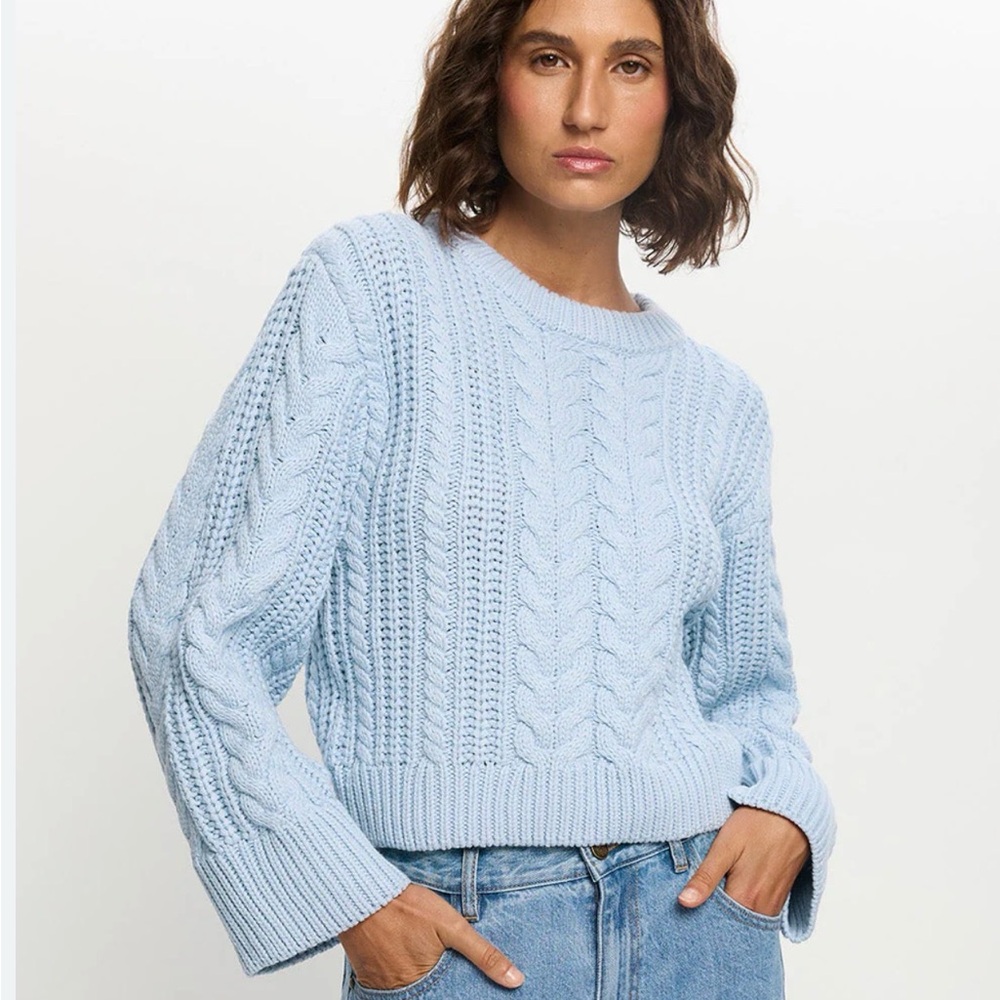 Universal Thread Cable Knit Sweater - Light Blue